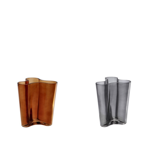 Set 2 vaze flori sticla maro gri 18 x 14 x 20 cm