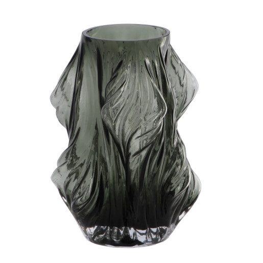 Vaza flori sticla gri petrol 18 x 25 cm