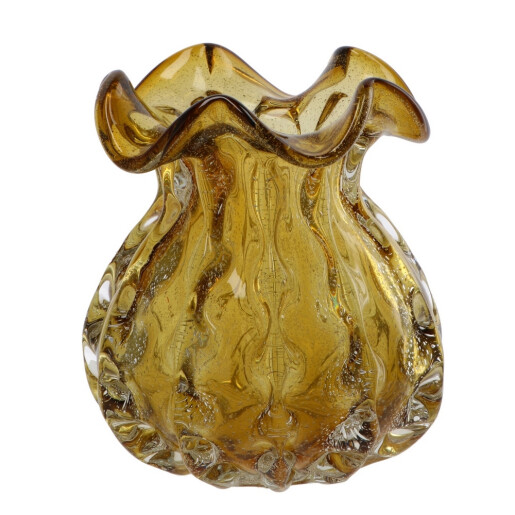 Vaza flori sticla maro ambra 21 x 23 cm