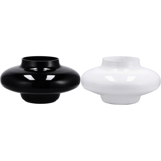 Set 2 vaze flori sticla alba neagra 38 x 20 cm