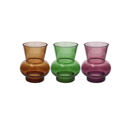 Set 3 vaze flori sticla multicolora 15 x 18 cm
