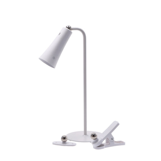 Veioza control tactil, fier alb  12 x 33,5 cm