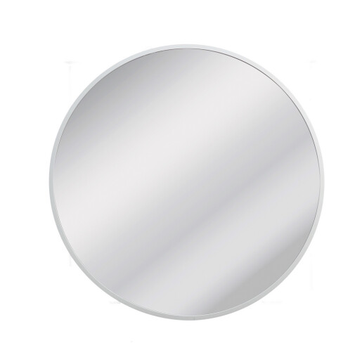 Oglinda perete rotunda rama aluminiu alb 60 cm