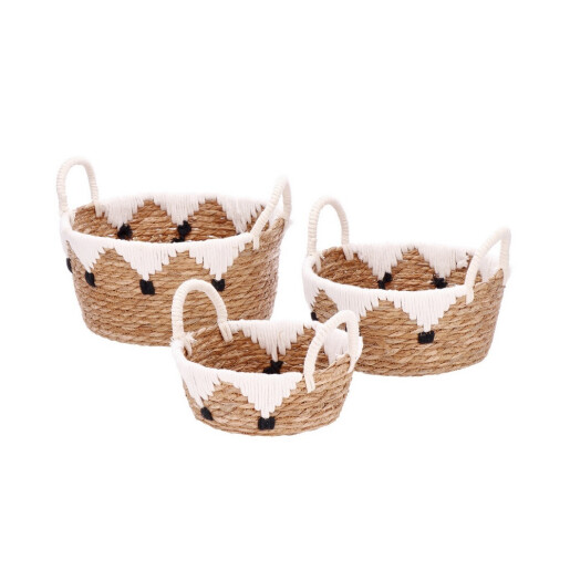 Set 3 cosuri depozitare ratan 22 x 9 cm, 26 x 13 cm, 30 x 15 cm