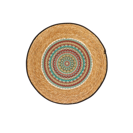 Covoras rotund, papura bumbac multicolor 100 cm
