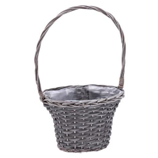Ghiveci flori lemn salcie gri 30 x 22 x 49 cm