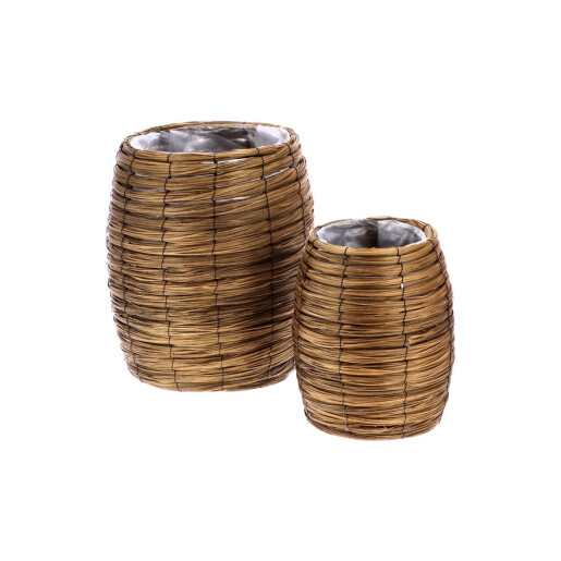 Set 2 ghivece flori lemn maro 22 x 32,5, 35 x 44 cm