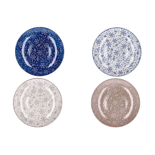 Set 4 farfurii portelan multicolor 26.5 cm