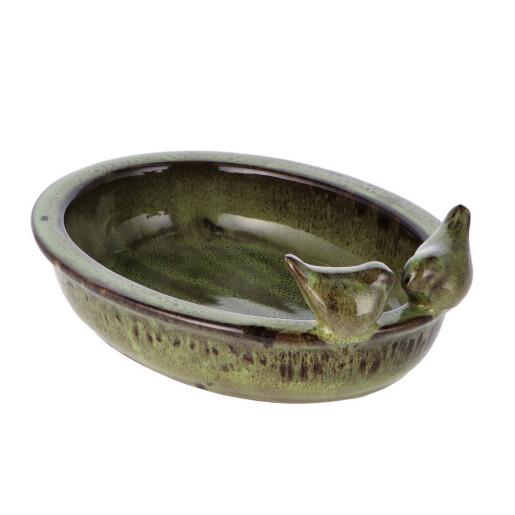 Hranitoare pasari ceramica verde 31 x 24 x 11 cm