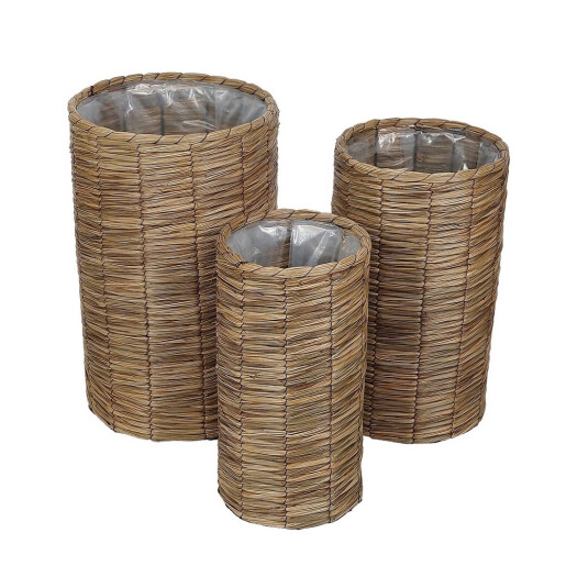 Set 3 ghivece flori fibre naturale maro II 20 x 40 cm, 25 x 45 cm, 30 x 50 cm