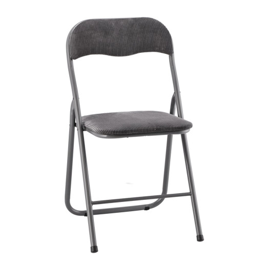Set 2 scaune pliabile fier textil gri 44 x 47 x 80 cm