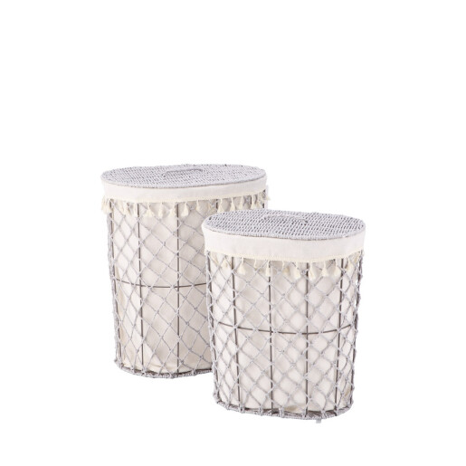 Set 2 cosuri rufe gri crem 40 x 30 x 45, 46 x 34 x 52 cm