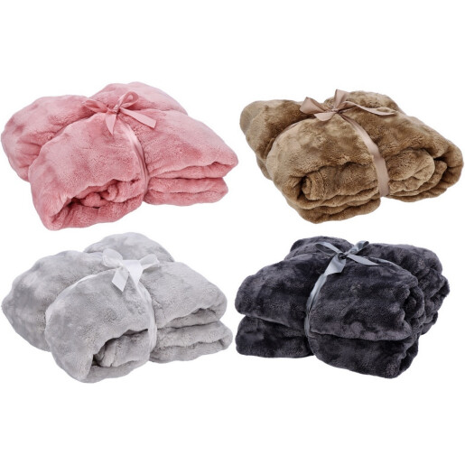 Set 4 paturi textil multicolor 150 x 200 cm