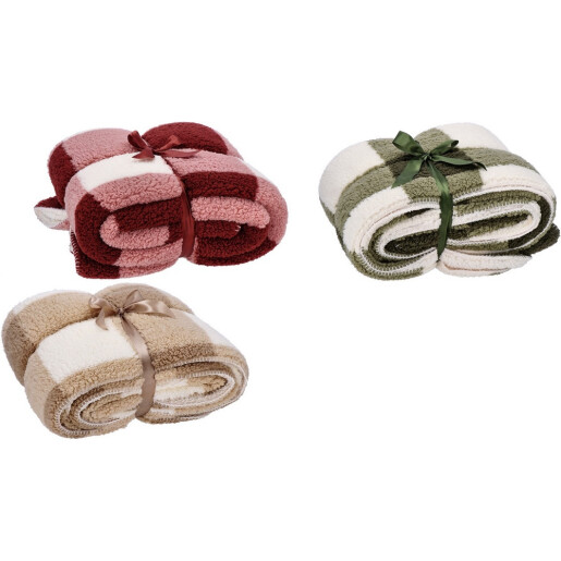 Set 3 paturi textil multicolor 150 x 200  cm