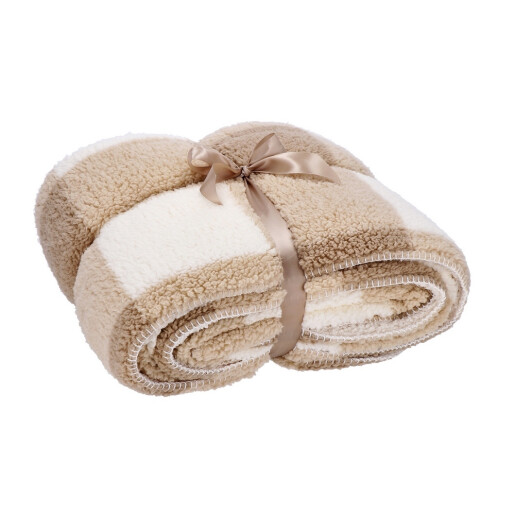 Patura textil alb maro Amy 200 x 220 cm