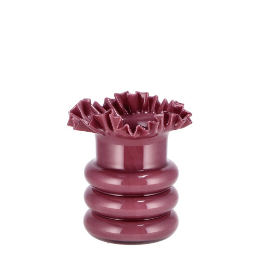 Vaza flori sticla roz 20 x 21 cm