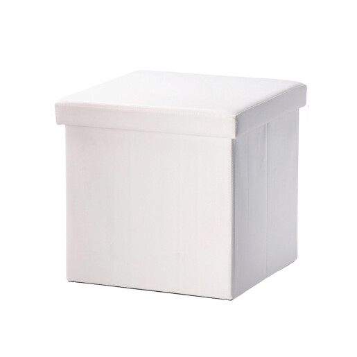 Set 4 tabureti pliabili cu spatiu depozitare piele ecologica 38 x 38 x 38 cm