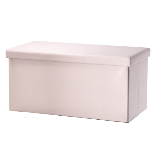 Bancuta pliabila cu spatiu depozitare piele ecologica roz 76 x 38 x 38 cm