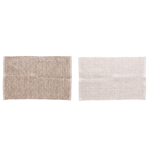 Set 2 covoare bumbac maro crem 120 x 180 cm