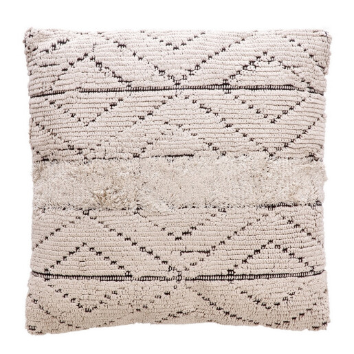 Perna decorativa bumbac crem negru Peres 45 x 45 cm