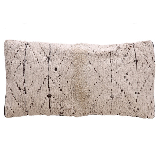 Perna decorativa bumbac crem negru Peres 60 x 30 cm