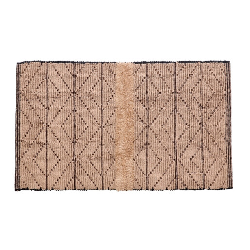Covor bumbac maro negru 90 x 150 cm