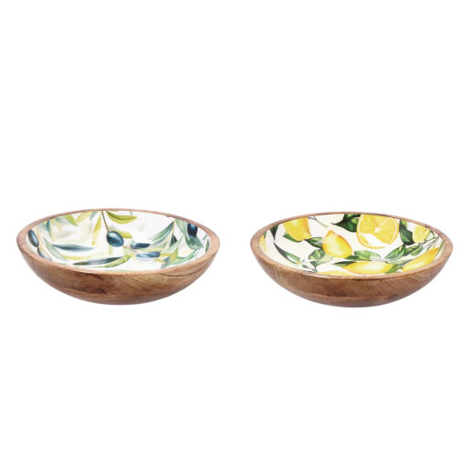 Set 2 boluri lemn multicolor Yari 30 x 7 cm 