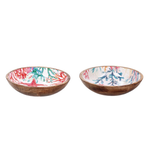 Set 2 boluri lemn multicolor Maela 30 x 7 cm