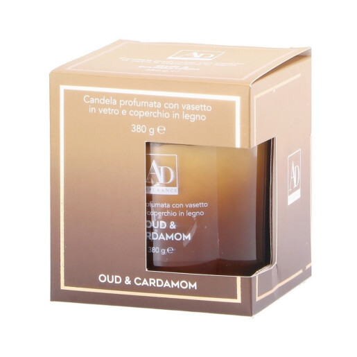 Lumanare parfumata in borcan sticla aroma Cardamom si Lemn Oud 10 x 10 cm