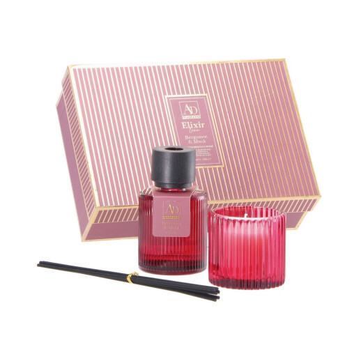 Set parfum camera, lumanare parfumata Bergamota si Mosc 150 ml, 100 gr