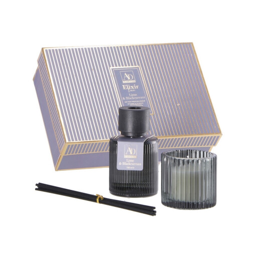 Set parfum camera, lumanare parfumata Coacaze Negre si Lime 150 ml, 100 gr