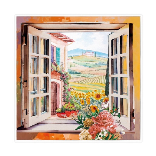 Tablou decorativ oleografie pe panza Peisaj IIII 40 x 40 cm