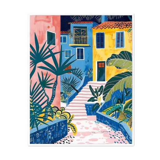 Set 4 tablouri decorative oleografie pe panza Peisaje 40 x 50 cm