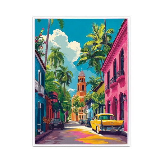 Tablou decorativ oleografie pe panza Peisaj 45 x 60 cm