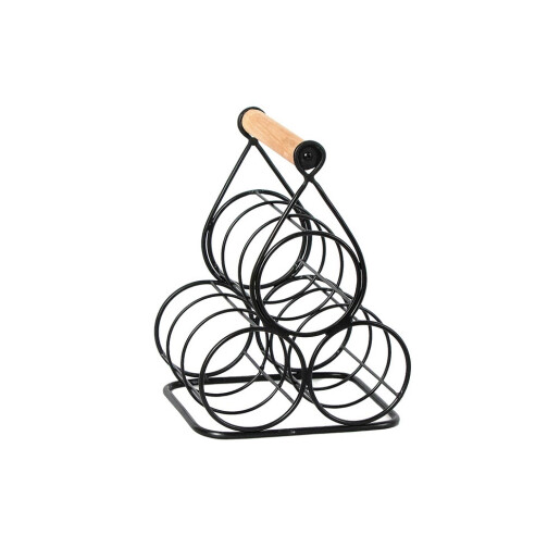 Suport 3 sticle vin fier negru 21 x 18 x 28,5 cm