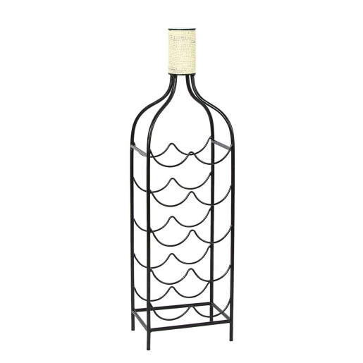 Suport 10 sticle vin fier negru 25 x 18 x 87 cm