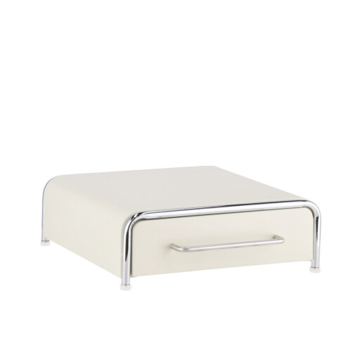 Cutie depozitare capsule cafea, metal alb argintiu 30 x 31,5 x 10,5 cm