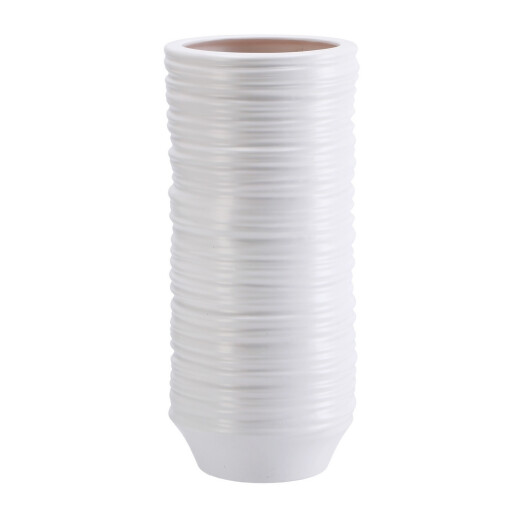 Vaza flori ceramica alba 12,5 x 35,5 cm