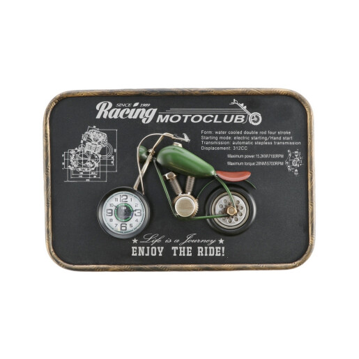 Ceas perete decor Motocicleta metal multicolor III 45 x 30 x 7 cm