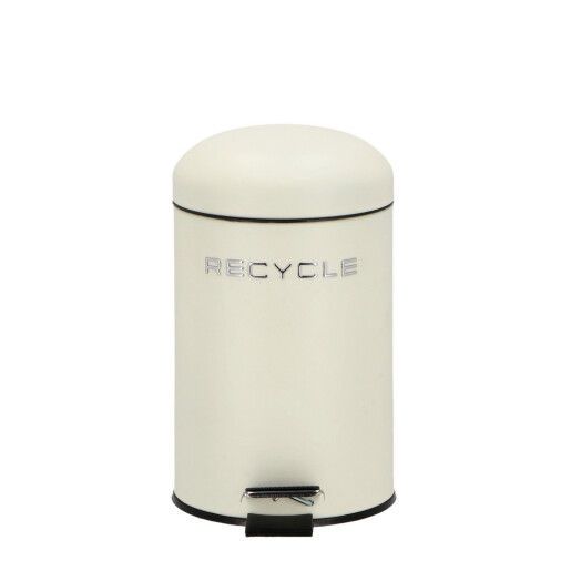 Cos gunoi cu pedala metal alb 17 x 25 cm, 3 L