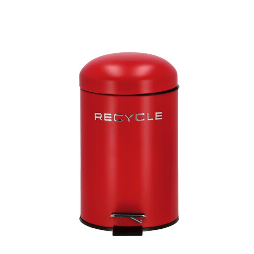 Cos gunoi cu pedala metal rosu 17 x 25 cm, 3 L