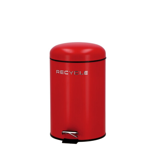 Cos gunoi cu pedala metal rosu 20,5 x  31,5 cm, 7 L