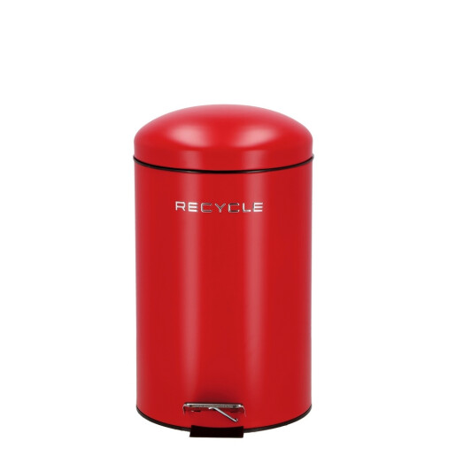 Cos gunoi cu pedala fier rosu 25 x 39 cm / 12 L
