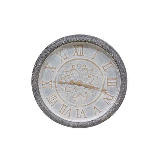 Ceas perete lemn gri maro 60 cm