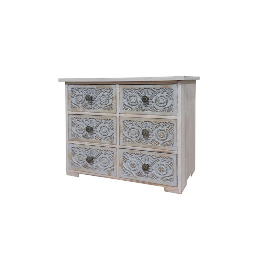 Comoda lemn maro gri 49,5 x 19 x 39,5 cm