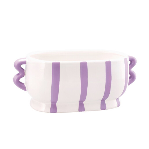 Ghiveci flori dolomit mov alb 30 x 14,5 x 13 cm