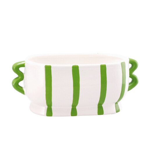 Ghiveci flori dolomit verde alb 30 x 14,5 x 13 cm