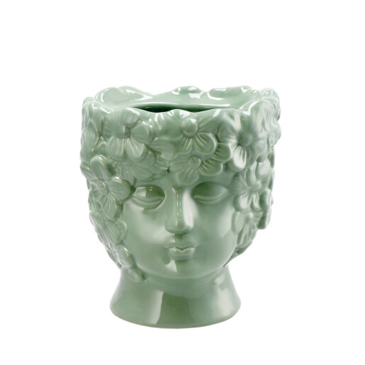 Ghiveci flori dolomit verde 17,5 x 19 cm