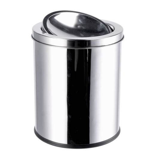 Cos gunoi cu capac mobil, otel argintiu 20,5 x 25 cm