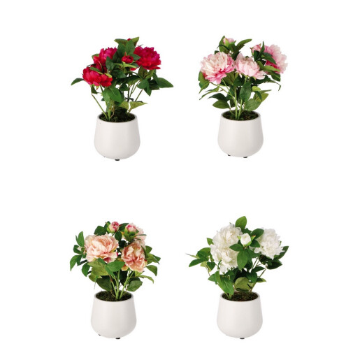 Set 4 ghivece Bujori artificiali  19 x 52 cm